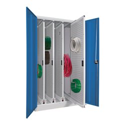 Pavoy Stahl-Vertikalauszugsschrank, 1950x1000x600, 4 Auszüge, RAL 7035/5012