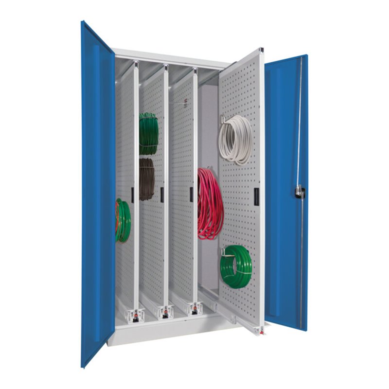 Pavoy Stahl-Vertikalauszugsschrank, 1950x1000x600, 4 Auszüge, RAL 7035/5012