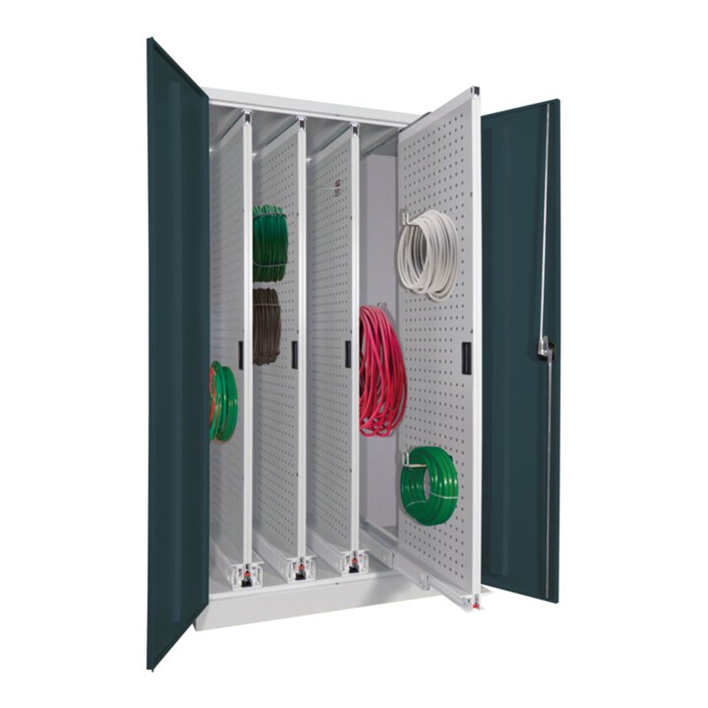 Pavoy Stahl-Vertikalauszugsschrank, 1950x1000x600, 4 Auszüge, RAL 7035/7016