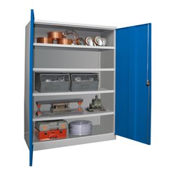 Pavoy Schwerlastschrank 1950x1470x630 Großraum, 4 Fachböden a 200 kg, RAL 7035/5010