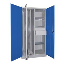 Pavoy Vertikalauszugsschrank, Trennwand, 2 Auszüge, 3 FB, 2 Schubladen, RAL7035/5010