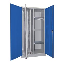 Pavoy Stahl-Vertikalauszugsschrank , Trennwand, 2 Auszüge, 3 Böden, RAL 7035/5010