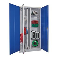 Pavoy Stahl-Vertikalauszugsschrank , Trennwand, 2 Auszüge, 3 Böden, RAL 7035/5010