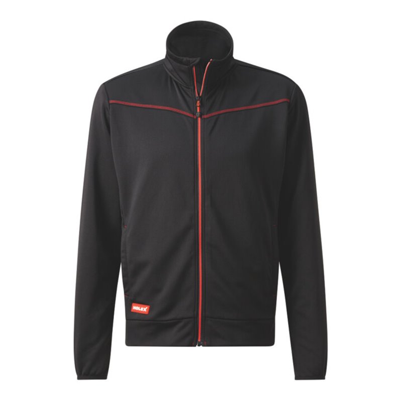 Holex Sweatjacke, schwarz / rot, Unisex-Größe: XS