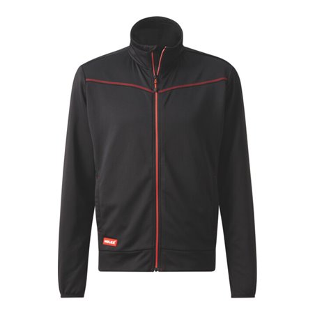 Holex Sweatjacke, schwarz / rot, Unisex-Größe: L