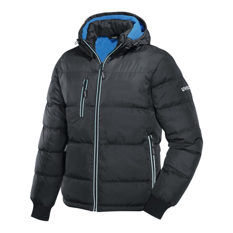Uvex Thermo Steppjacke, schwarz / blau, Unisex-Größe: L