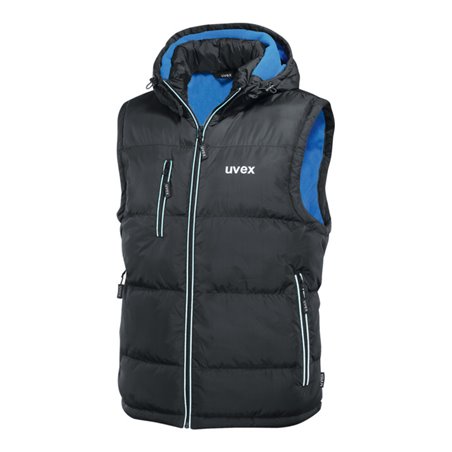 Uvex Thermo Steppweste, schwarz / blau, Unisex-Größe: XL