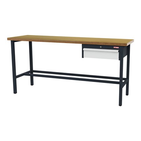 STIER Werkbank mit 1x150 mm Schublade BxTxH 2000x600x960 mm RAL 7016 / RAL 7035