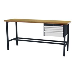 STIER Werkbank mit 1x50, 1x100, 1x150 mm Schubladen BxTxH 2000x600x960 mm RAL 7016 / RAL 7035