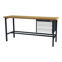 STIER Werkbank mit 1x100, 2x150 mm Schubladen BxTxH 2000x600x960 mm RAL 7016 / RAL 7035