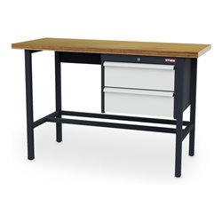 STIER Werkbank mit 2x200 mm Schubladen BxTxH 1500x600x960 mm RAL 7016 / RAL 7035