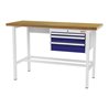 STIER Werkbank mit 1x50, 1x100, 1x150 mm Schubladen BxTxH 1500x600x960 mm RAL 7035 / RAL 5010