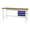STIER Werkbank mit 1x100, 2x150 mm Schubladen BxTxH 2000x600x960 mm RAL 7035 / RAL 5010