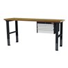 STIER Höhenverstellbare Werkbank mit 1x50, 1x100, 1x150 mm Schubladen BxTxH 2000x600x760-1060 mm RAL 7016 / RAL 7035