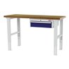 STIER Höhenverstellbare Werkbank mit 1x150 mm Schublade BxTxH 1500x600x760-1060 mm RAL 7035 / RAL 5010