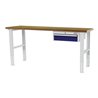 STIER Höhenverstellbare Werkbank mit 1x150 mm Schublade BxTxH 2000x600x760-1060 mm RAL 7035 / RAL 5010