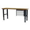 STIER Höhenverstellbare Werkbank mit 1x100, 2x150 mm Schubladen BxTxH 2000x600x760-1060 mm RAL 7016 / RAL 7035