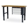 STIER Höhenverstellbare Werkbank mit 1x100, 2x150 mm Schubladen BxTxH 1500x600x760-1060 mm RAL 7016 / RAL 7035