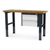 STIER Höhenverstellbare Werkbank mit 2x200 mm Schubladen BxTxH 1500x600x760-1060 mm RAL 7016 / RAL 7035