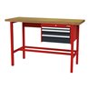 STIER Werkbank mit 1x50, 1x100, 1x150 mm Schubladen BxTxH 1500x600x960 mm RAL 3020 / RAL 7016