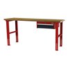 STIER Höhenverstellbare Werkbank mit 1x150 mm Schublade BxTxH 2000x600x760-1060 mm RAL 3020 / RAL 7016