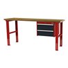 STIER Höhenverstellbare Werkbank mit 2x200 mm Schubladen BxTxH 1500x600x760-1060 mm RAL 3020 / RAL 7016