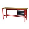 STIER Werkbank mit 2x200 mm Schubladen BxTxH 2000x600x960 mm RAL 3020 / RAL 7016