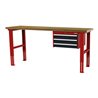 STIER Höhenverstellbare Werkbank mit 3x100 mm Schubladen BxTxH 1500x600x760-1060 mm RAL 3020 / RAL 7016