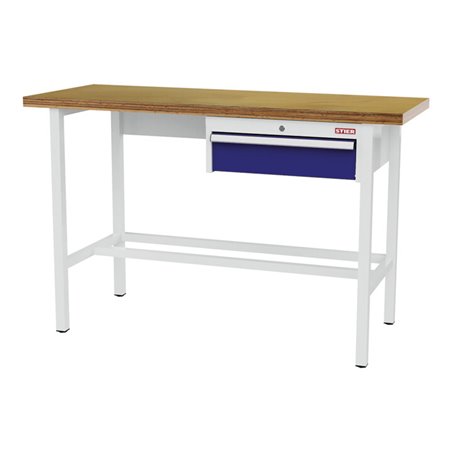 STIER Werkbank mit 1x150 mm Schublade BxTxH 1500x600x960 mm RAL 3020 / RAL 7016