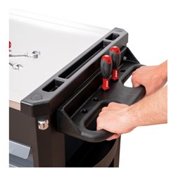 STIER Werkstattwagen Premium mit Edelstahl-Arbeitsfläche bestückt 223-teilig