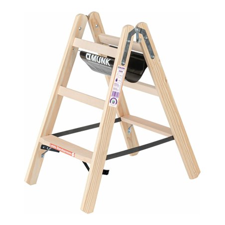 MUNK Stufen-Stehleiter, beidseitig begehbar, Holz