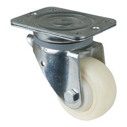 BS Rollen Lenkrolle D.100mm Trgf.300kg Ku.Platte L138xB110mm Farbe Rl.weiß