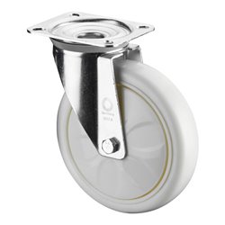 BS Rollen Lenkrolle D.200mm Trgf.300kg Ku.Platte L135xB110mm Farbe Rl.weiß