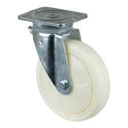 BS Rollen Lenkrolle D.200mm Trgf.600kg Ku.Platte L138xB110mm Farbe Rl.weiß