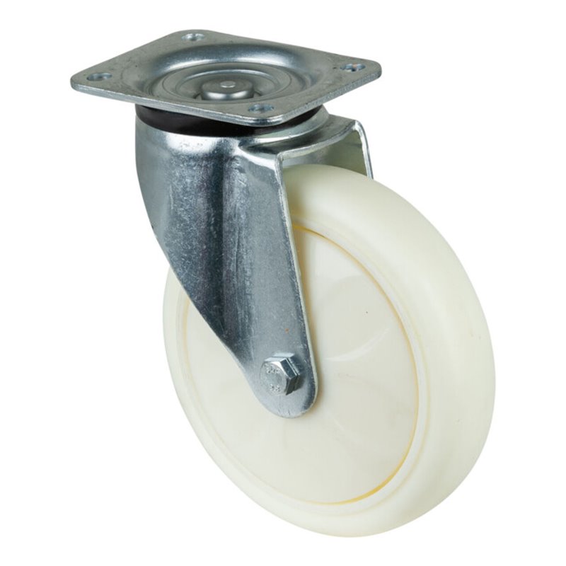 BS Rollen Lenkrolle D.200mm Trgf.750kg Ku.Platte L135xB110mm Farbe Rl.weiß