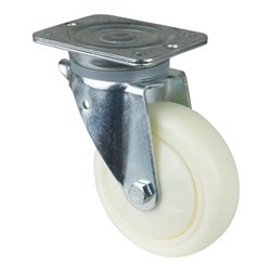 BS Rollen Lenkrolle D.150mm Trgf.600kg Ku.Platte L138xB110mm Farbe Rl.weiß