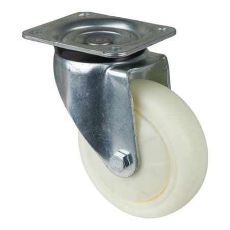 BS Rollen Lenkrolle D.150mm Trgf.650kg Ku.Platte L135xB110mm Farbe Rl.weiß