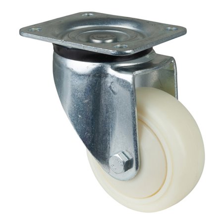 BS Rollen Lenkrolle D.125mm Trgf.450kg Ku.Platte L135xB110mm Farbe Rl.weiß