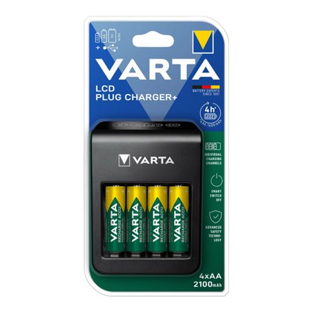 Varta Cons.Varta LCD Plug Charger+ 4xAA 56706 2100mAh 57687101441