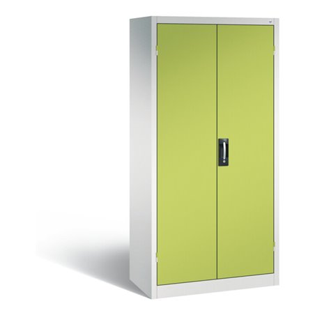 C+P Akku-Ladeschrank für 15 E-Werkzeuge, H1950xB930xT500mm, Viridingrün/Lichtgrau