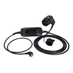 KS Tools efuturo mobile Ladestation mit Typ 2 Ladekabel, 1 Phase, bis zu 3,7 kW, 6-16 A, 230 V, Mode 2, LCD Display, Schuko-Stec