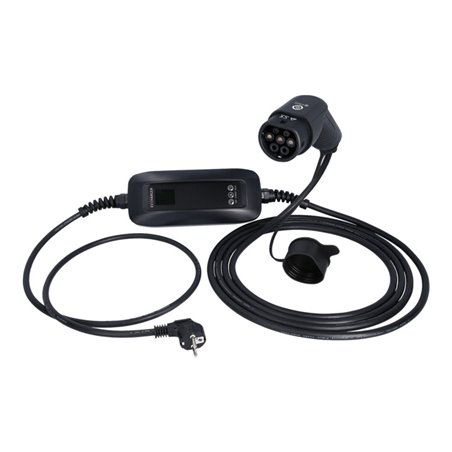 KS Tools efuturo mobile Ladestation mit Typ 2 Ladekabel, 1 Phase, bis zu 3,7 kW, 6-16 A, 230 V, Mode 2, LCD Display, Schuko-Stec