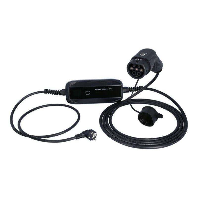 KS Tools efuturo mobile Ladestation mit Typ 2 Ladekabel, 1 Phase, bis zu 3,7 kW, 10-16 A, 230 V, Mode 2, LCD Display, Schuko-Ste