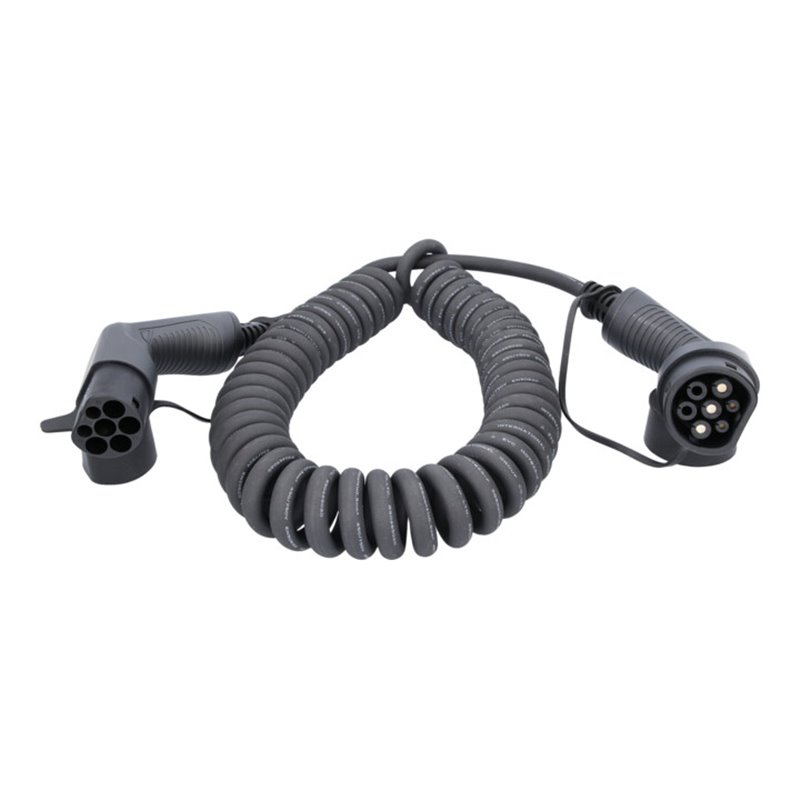 KS Tools efuturo Spiralladekabel Typ 2 auf Typ 2 Stecker, 1 Phase, bis zu 7,4 kW, 32 A, 230 V, Mode 3, 5 Meter