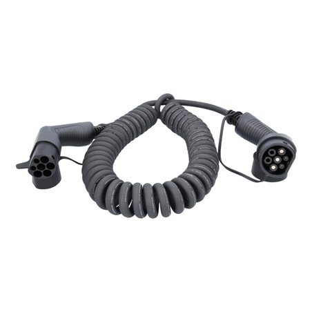 KS Tools efuturo Spiralladekabel Typ 2 auf Typ 2 Stecker, 1 Phase, bis zu 7,4 kW, 32 A, 230 V, Mode 3, 5 Meter