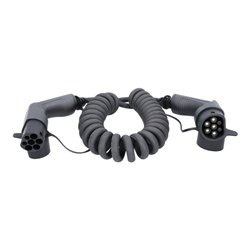 KS Tools efuturo Spiralladekabel Typ 2 auf Typ 2 Stecker, 3 Phasen, bis zu 11 kW, 32 A, 400 V, Mode 3, 5 Meter