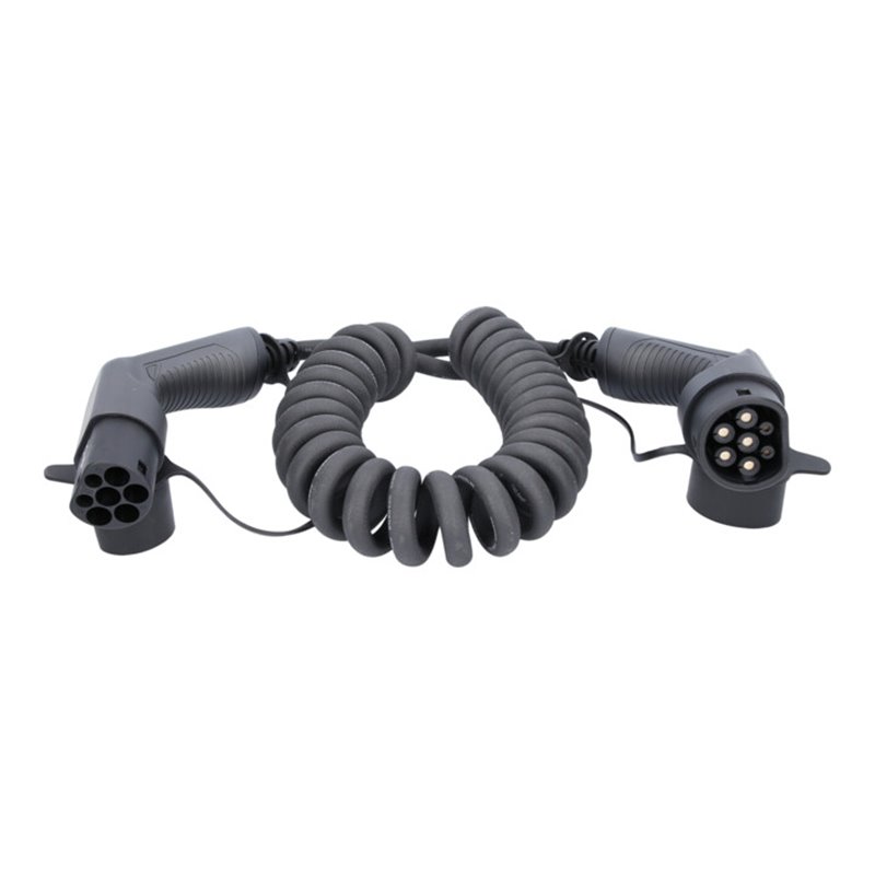 KS Tools efuturo Spiralladekabel Typ 2 auf Typ 2 Stecker, 3 Phasen, bis zu 11 kW, 32 A, 400 V, Mode 3, 5 Meter