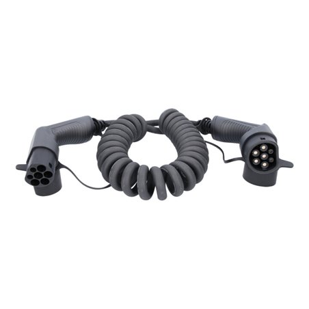 KS Tools efuturo Spiralladekabel Typ 2 auf Typ 2 Stecker, 3 Phasen, bis zu 11 kW, 32 A, 400 V, Mode 3, 5 Meter