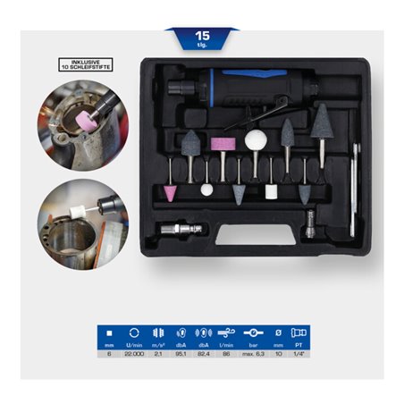 Brilliant Tools Mini Druckluft-Stabschleifer-Satz, 15-tlg