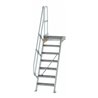 MUNK Treppe mit Plattform 60° Stufenbreite 600 mm 7 Stufen Aluminium geriffelt